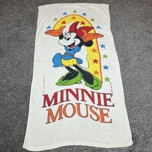 VTG Minnie Mouse Towel White‎ Florida Walt Disney Productions Bath Beach 80s